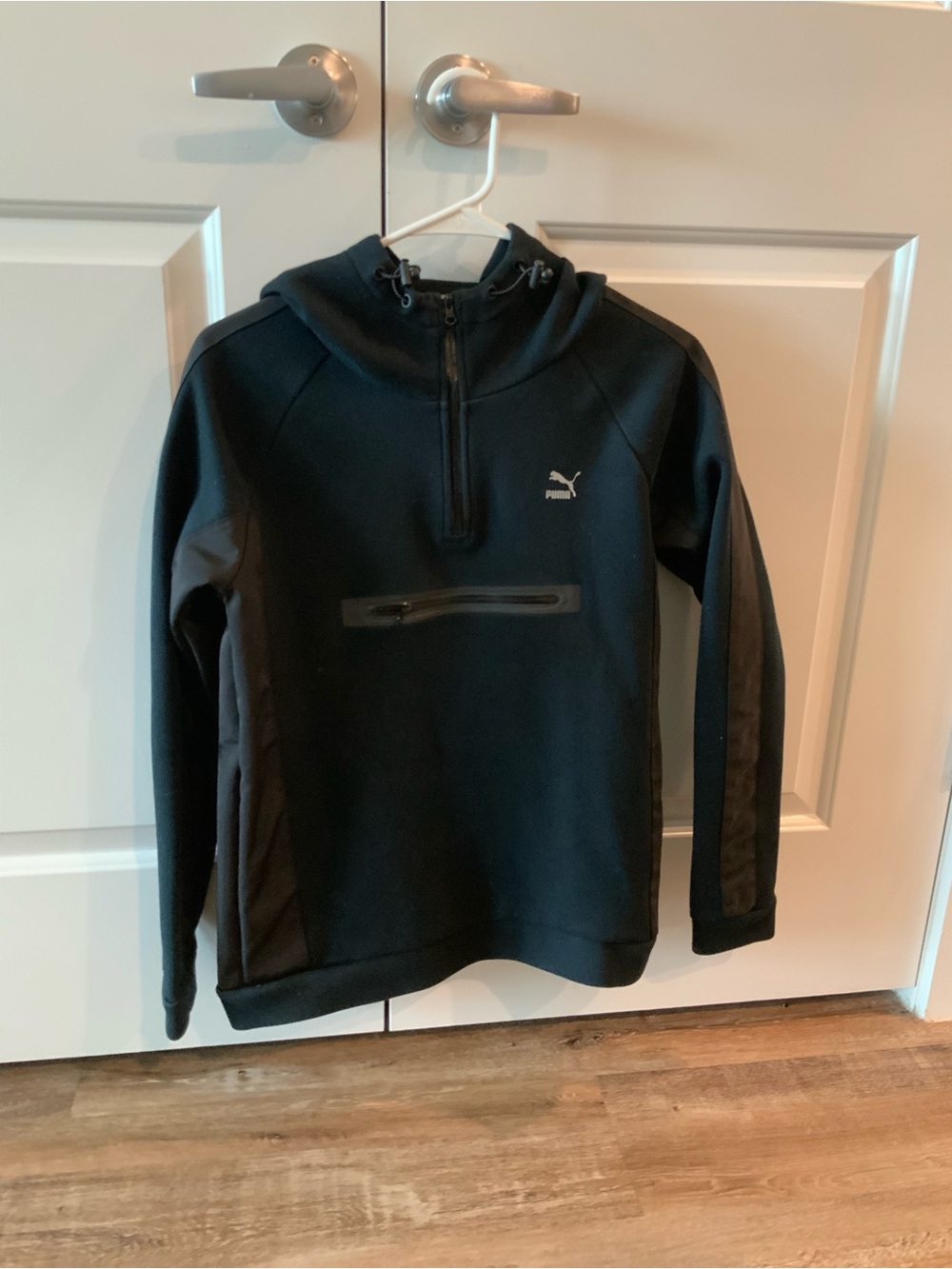 Puma Black Zip-Neck Pullover with Hood
